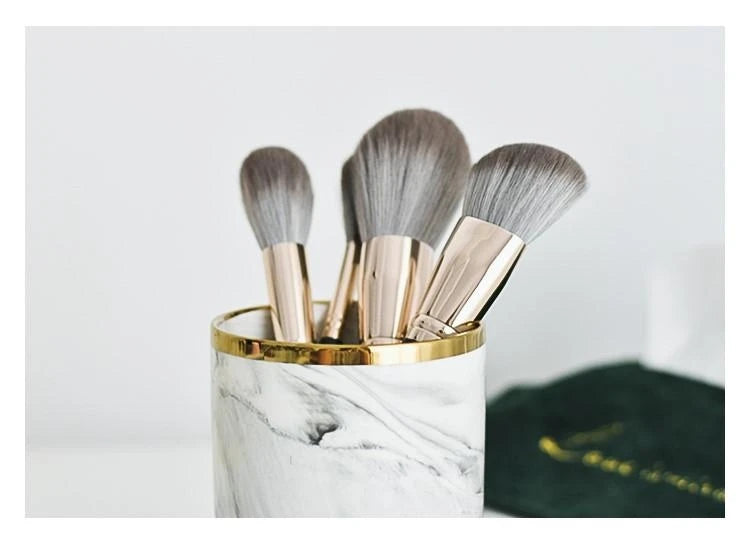 Cosmetics Makeup Brushes Storage Box Cylindrical Case Storage Lipstick Brush Pen Holder Organizer Ceramic Pen Storage