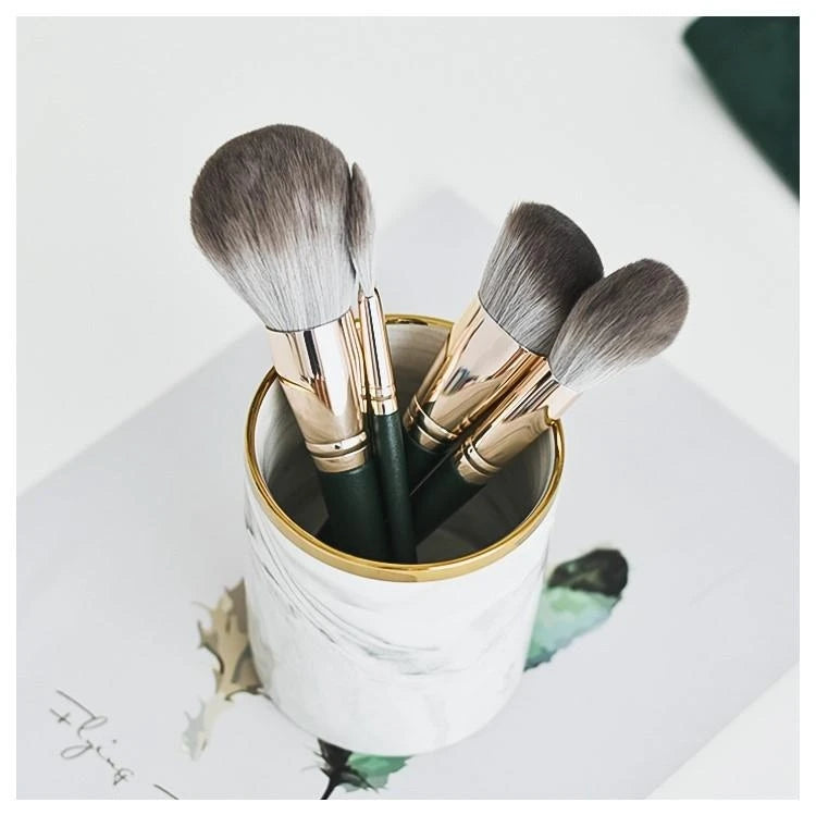 Cosmetics Makeup Brushes Storage Box Cylindrical Case Storage Lipstick Brush Pen Holder Organizer Ceramic Pen Storage