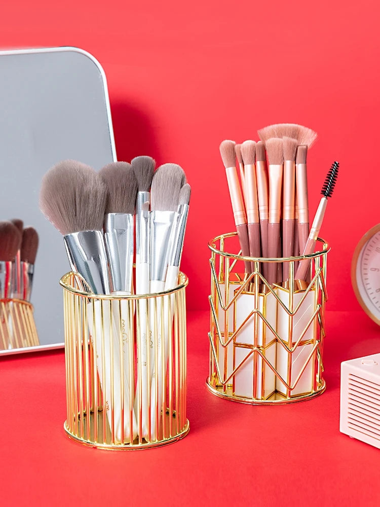 Cosmetics Makeup Brushes Storage Box Cylindrical Case Storage Lipstick Brush Pen Holder Organizer Ceramic Pen Storage