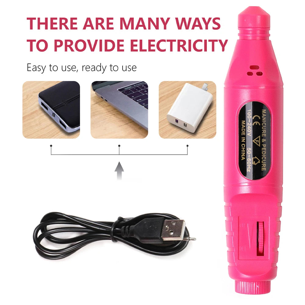Professional Electric Nail Drills Kit Remove Polisher Manicure Portable Nail File Nail Drill Equipment Pen Tools Machine