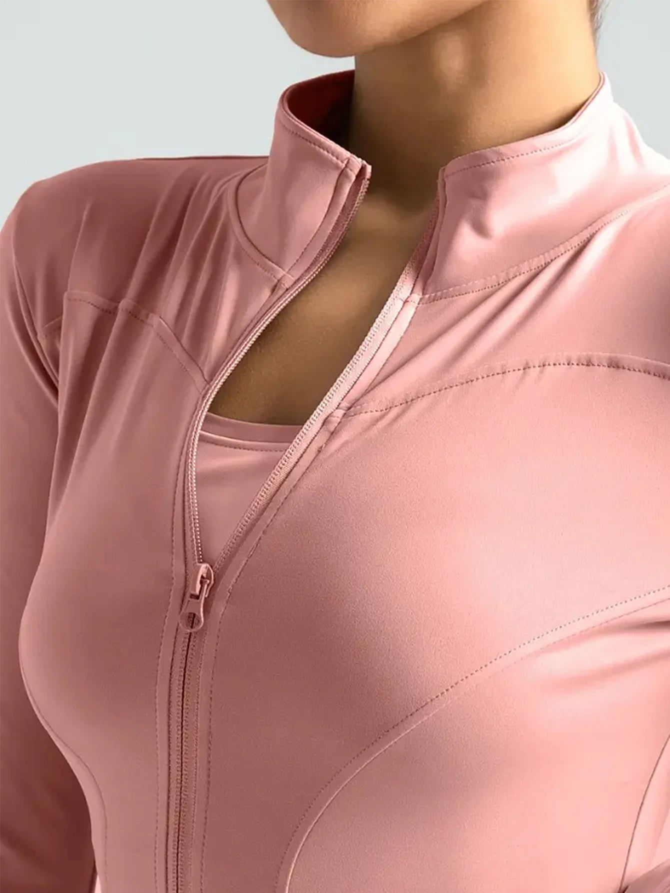Chaqueta deportiva, top ajustado de secado rápido para mujer, edición de otoño 2025, cuello alto de protección solar de manga larga, Pilates deportivo