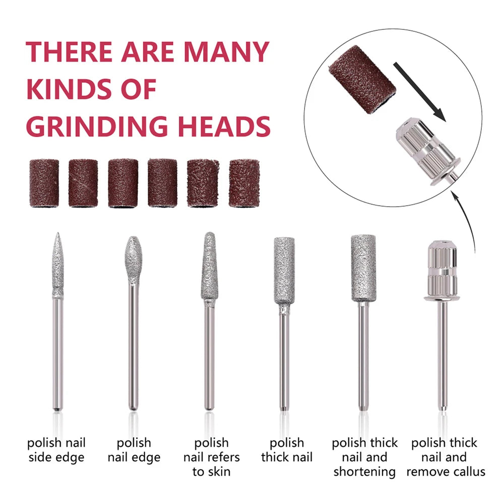 Professional Electric Nail Drills Kit Remove Polisher Manicure Portable Nail File Nail Drill Equipment Pen Tools Machine