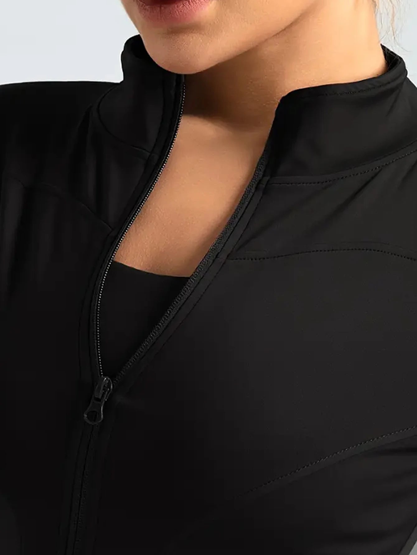 Chaqueta deportiva, top ajustado de secado rápido para mujer, edición de otoño 2025, cuello alto de protección solar de manga larga, Pilates deportivo