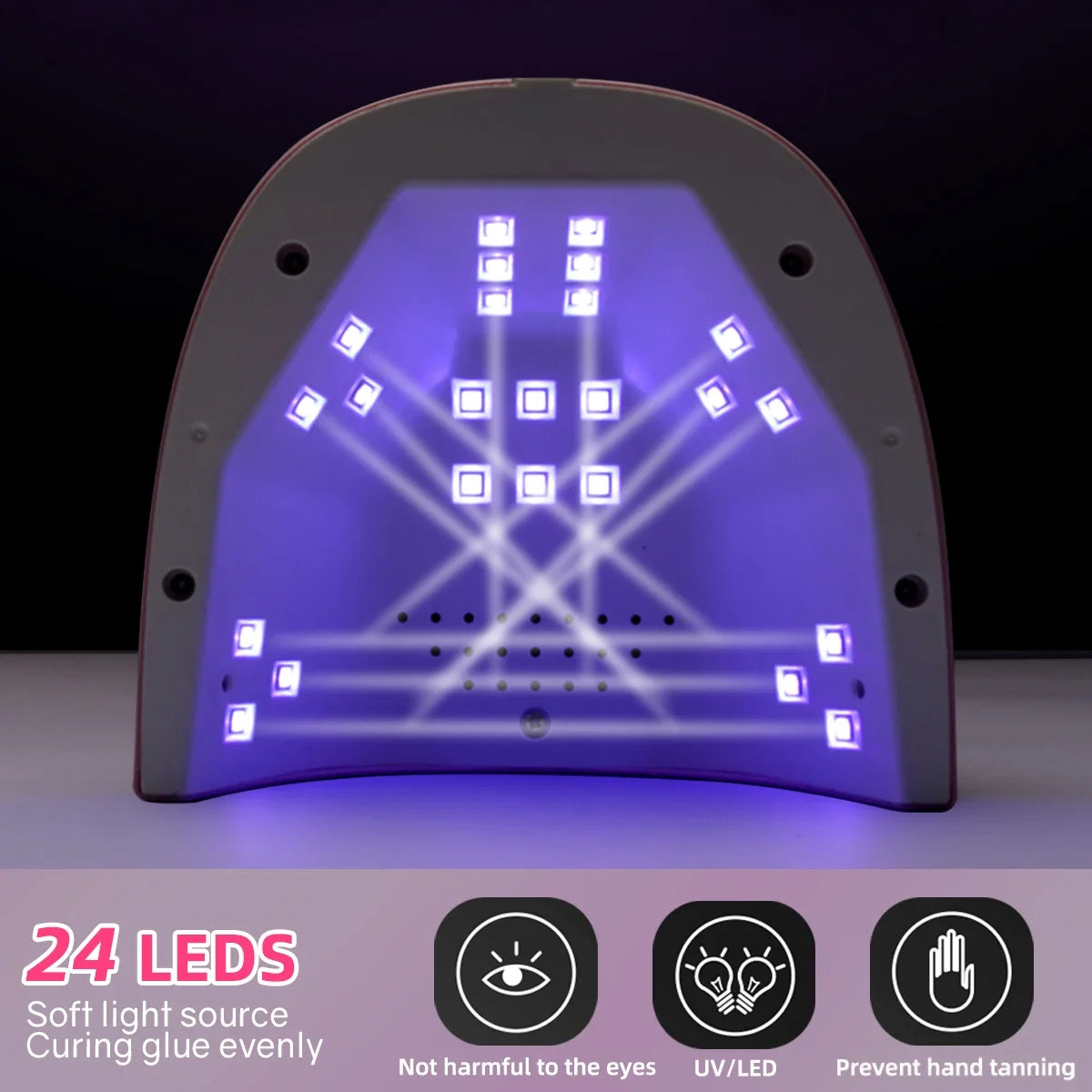 Secador de uñas de Gel con 3 Ajustes de temporizador, lámpara de manicura profesional UV, 24 LED, 88W