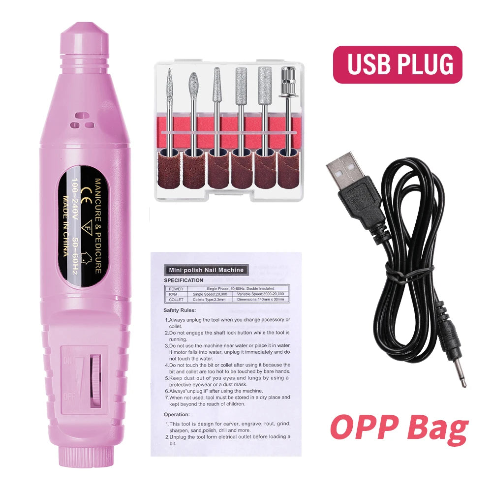 USB Electric Nail Drill & Accessories