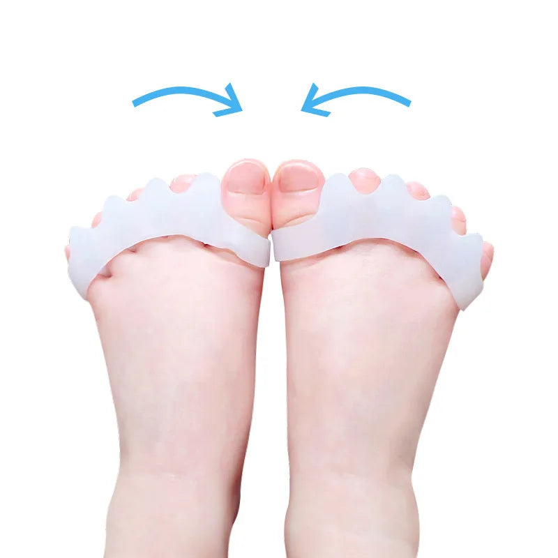 2Pcs=1Pair Black Orthopedic Product Silicone Separator Gel Toe Protector Bunion Corrector Foot Finger Straightener Pedicure Tool