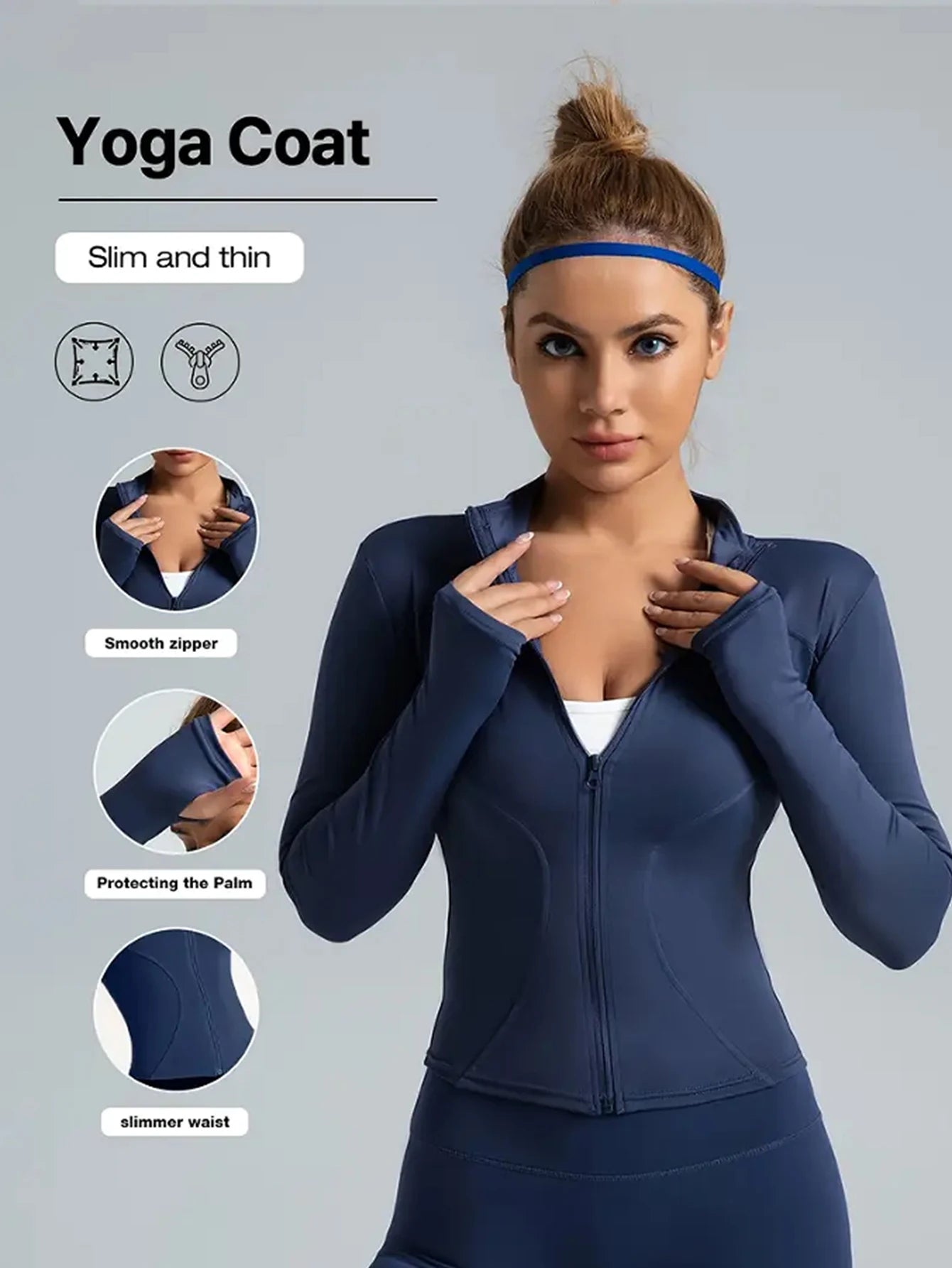 Chaqueta deportiva, top ajustado de secado rápido para mujer, edición de otoño 2025, cuello alto de protección solar de manga larga, Pilates deportivo