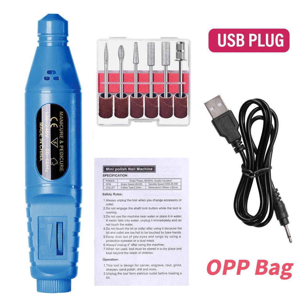 USB Electric Nail Drill & Accessories