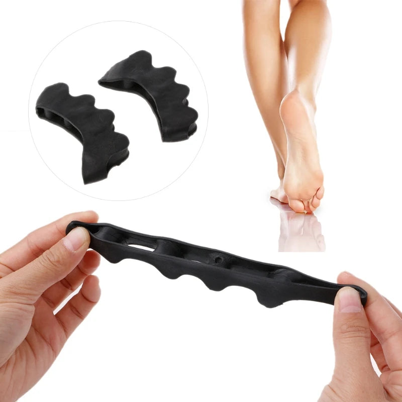 2Pcs=1Pair Black Orthopedic Product Silicone Separator Gel Toe Protector Bunion Corrector Foot Finger Straightener Pedicure Tool