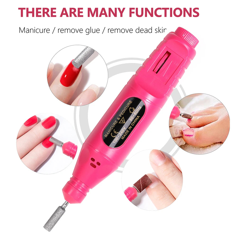 Professional Electric Nail Drills Kit Remove Polisher Manicure Portable Nail File Nail Drill Equipment Pen Tools Machine