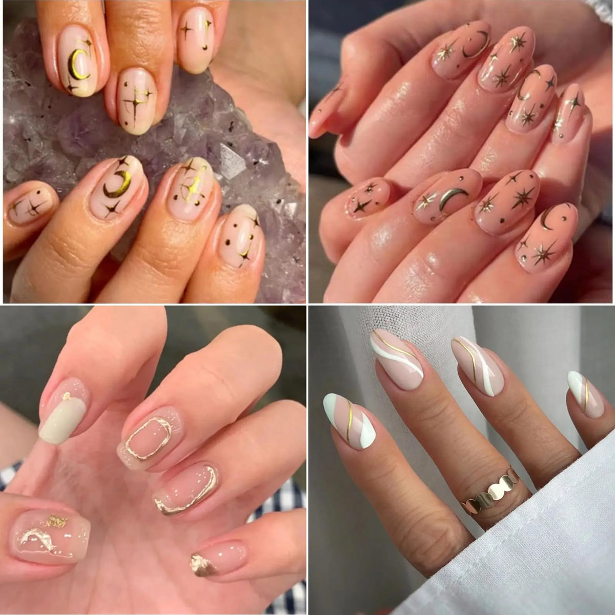 30-Sheet Gold Nail Art Sticker Set