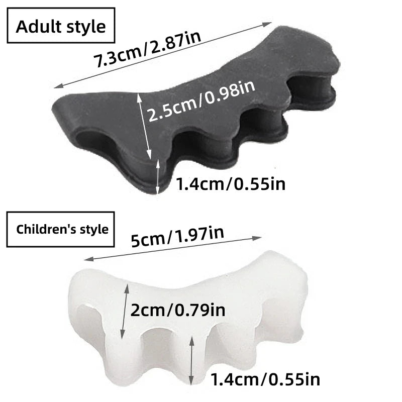2Pcs=1Pair Black Orthopedic Product Silicone Separator Gel Toe Protector Bunion Corrector Foot Finger Straightener Pedicure Tool