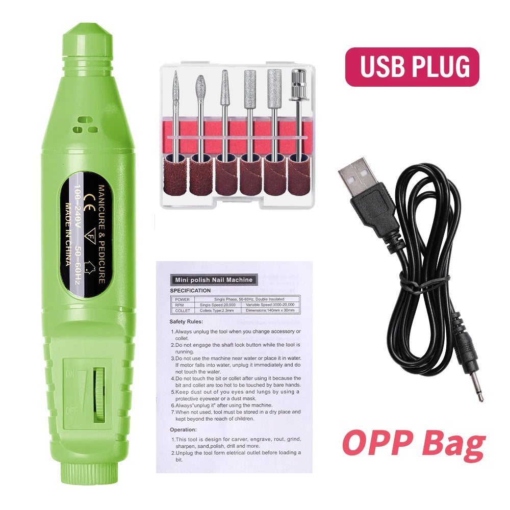 USB Electric Nail Drill & Accessories
