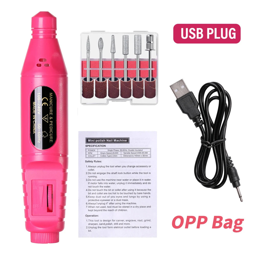 USB Electric Nail Drill & Accessories