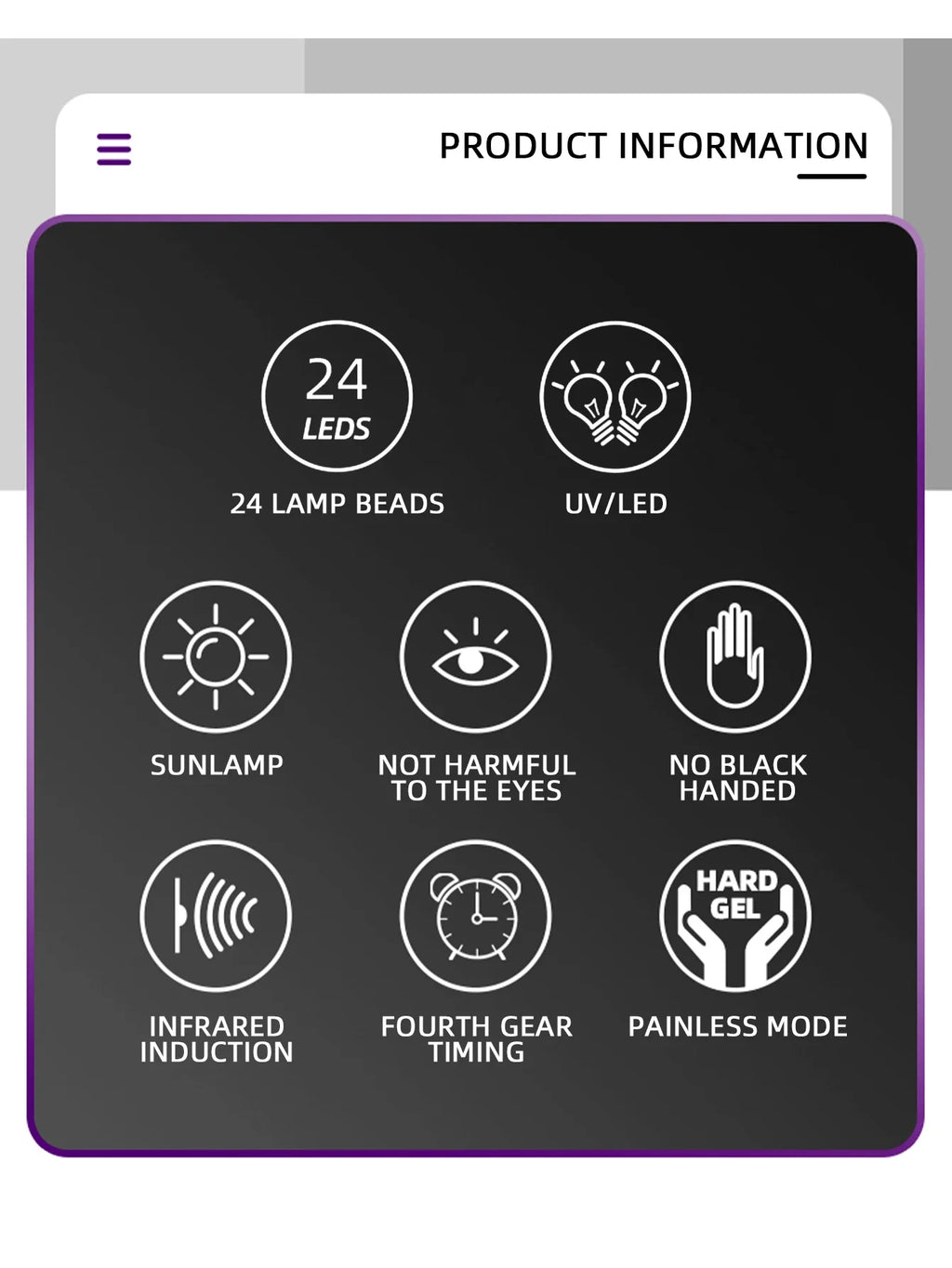Secador de uñas de Gel con 3 Ajustes de temporizador, lámpara de manicura profesional UV, 24 LED, 88W