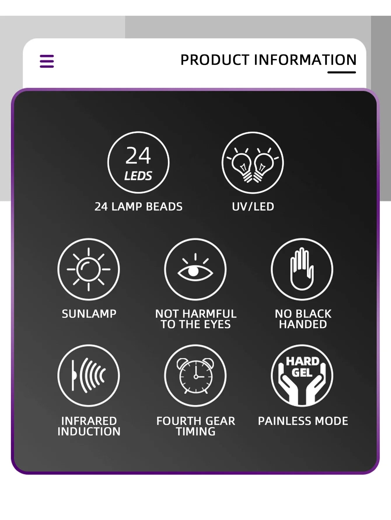 Secador de uñas de Gel con 3 Ajustes de temporizador, lámpara de manicura profesional UV, 24 LED, 88W