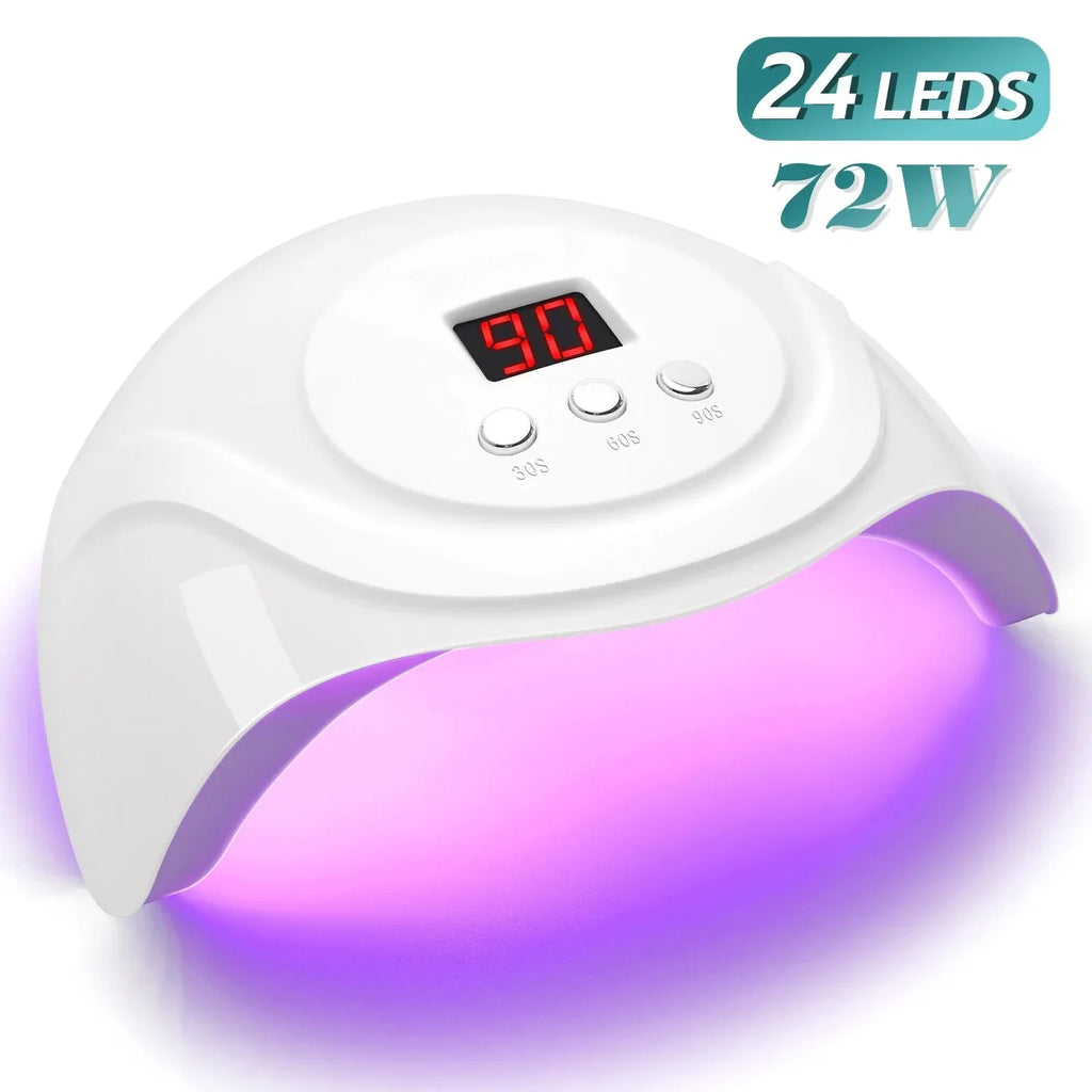 Secador de uñas de Gel con 3 Ajustes de temporizador, lámpara de manicura profesional UV, 24 LED, 88W