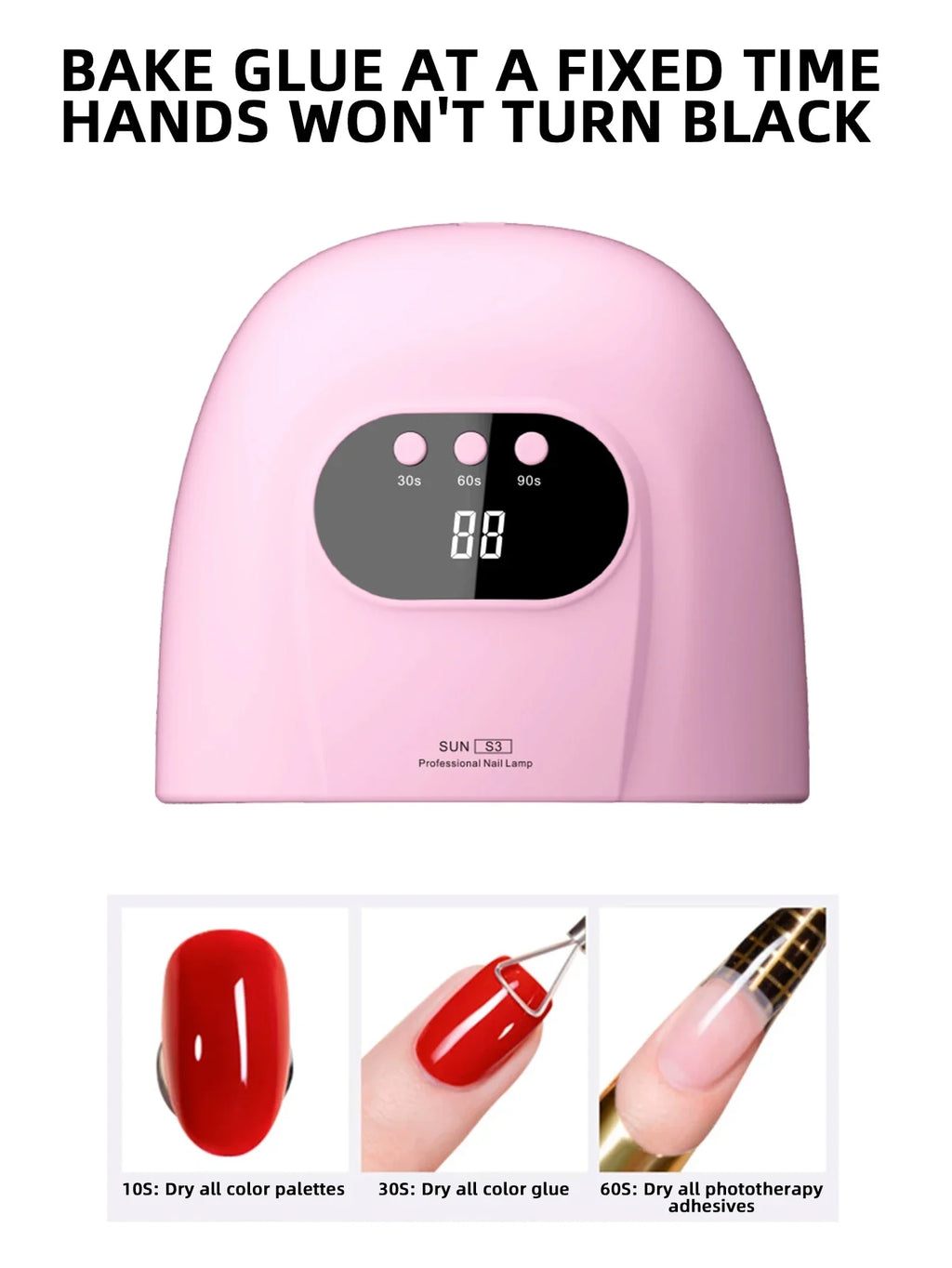 Secador de uñas de Gel con 3 Ajustes de temporizador, lámpara de manicura profesional UV, 24 LED, 88W